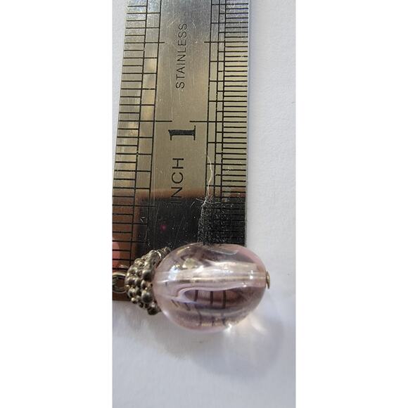Pink Glass Bead Earrings - Picture 2 of 6